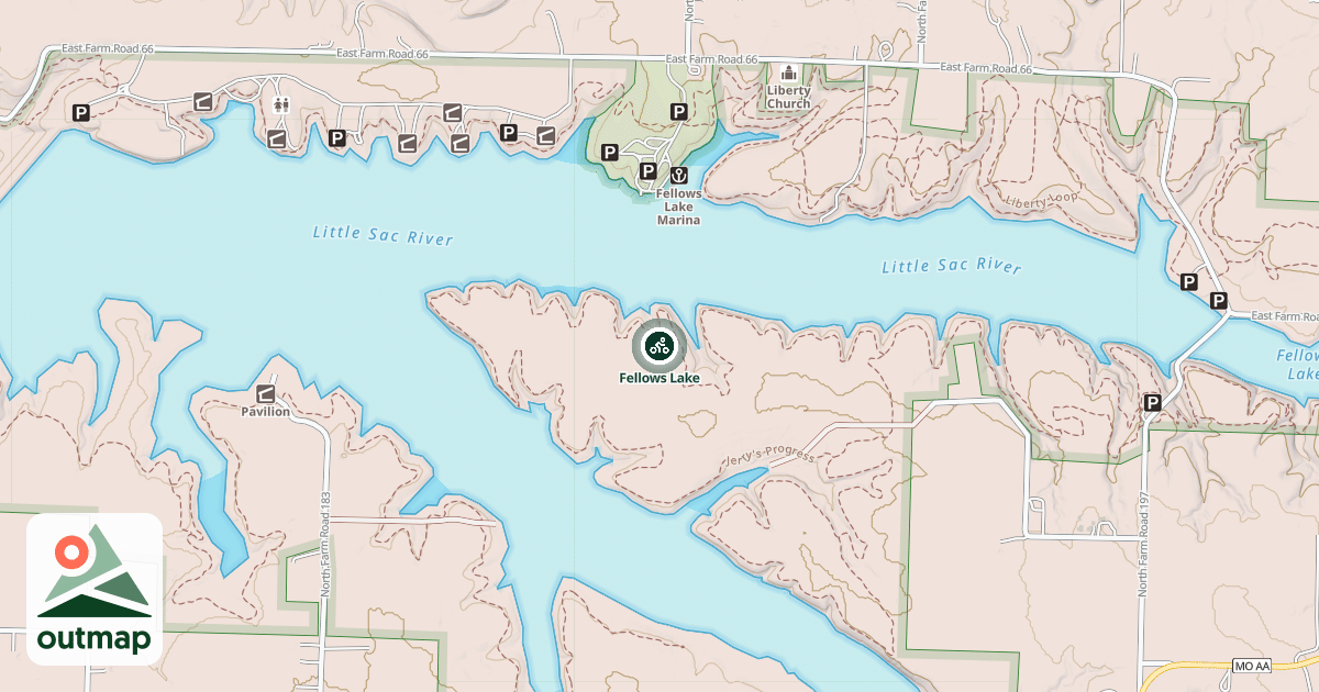 Map of Fellows Lake