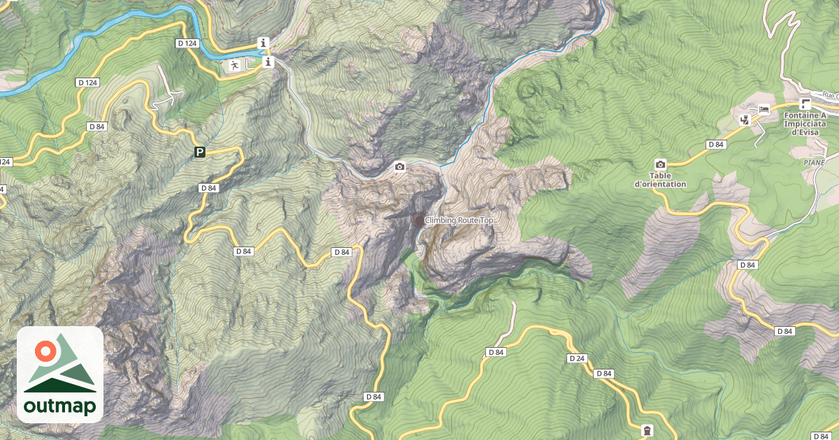 Map of Climbing Route Top