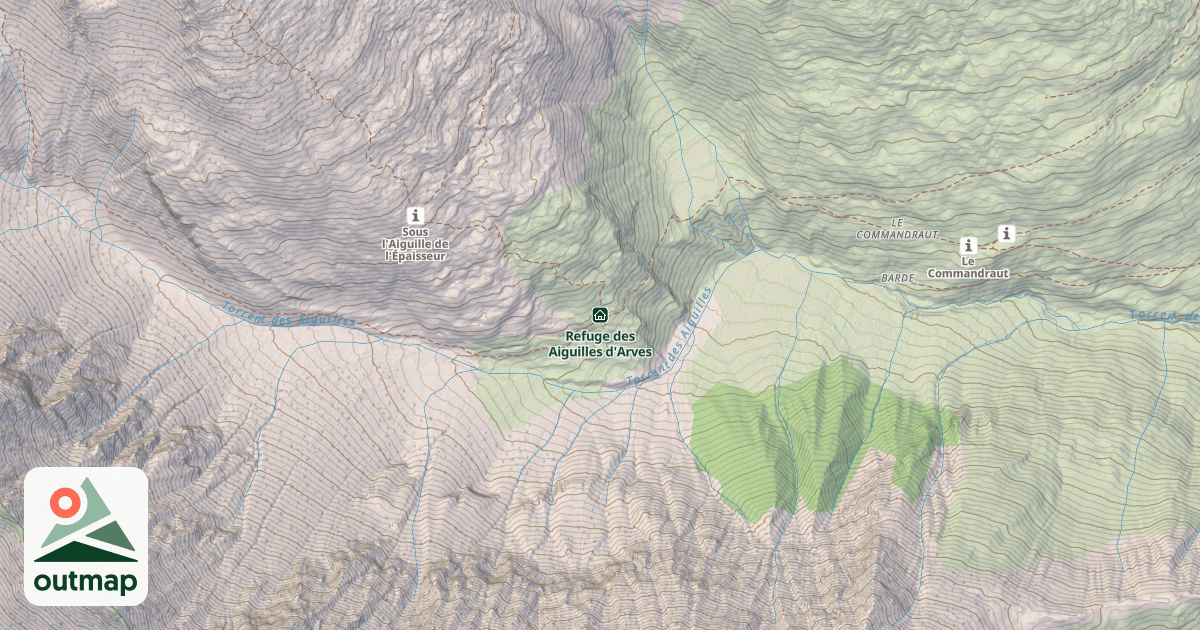 Map of Refuge des Aiguilles d'Arves