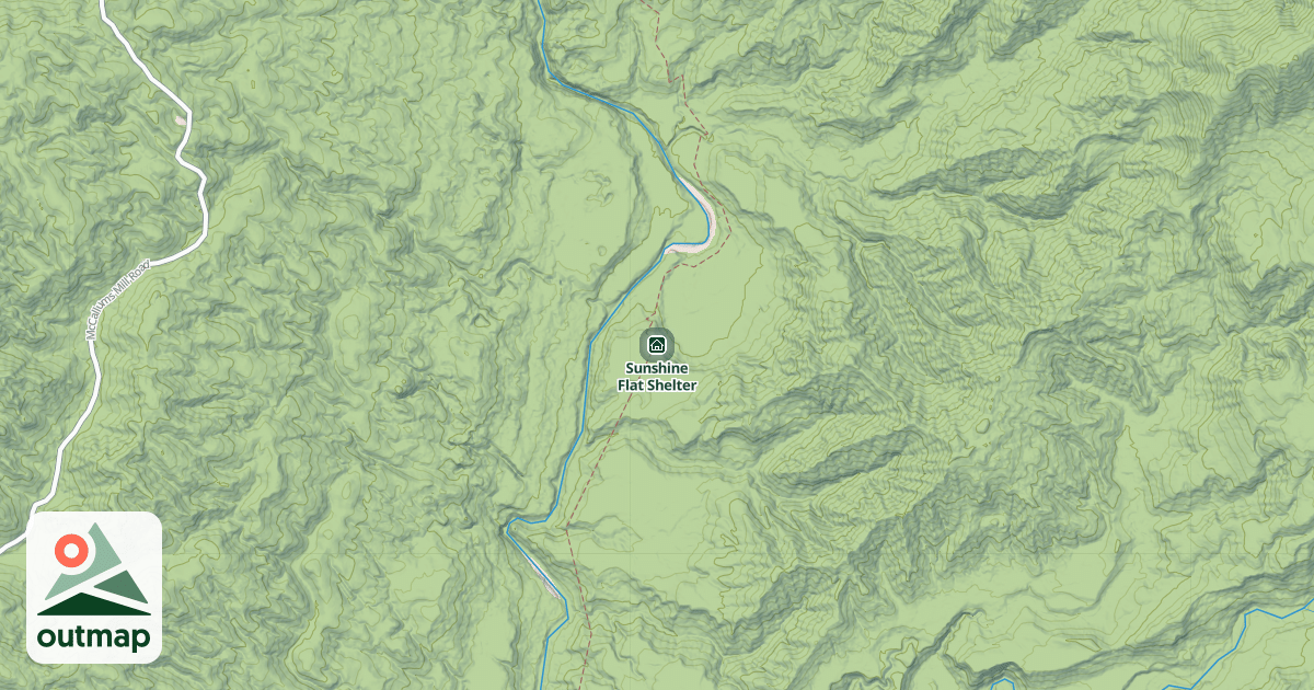 Map of Sunshine Flat Shelter
