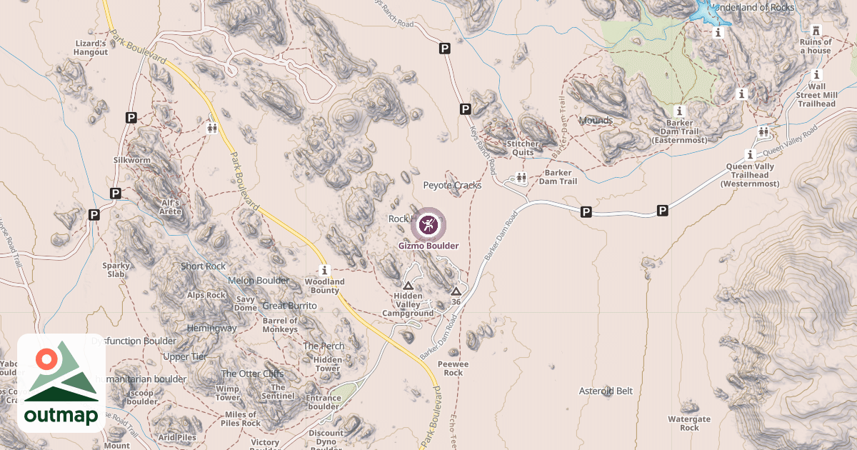 Map of Gizmo Boulder