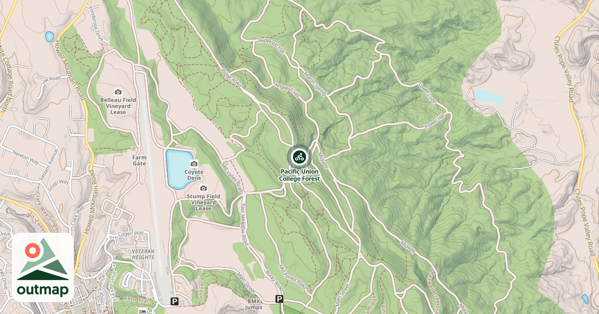 Map of Pacific Union College Forest