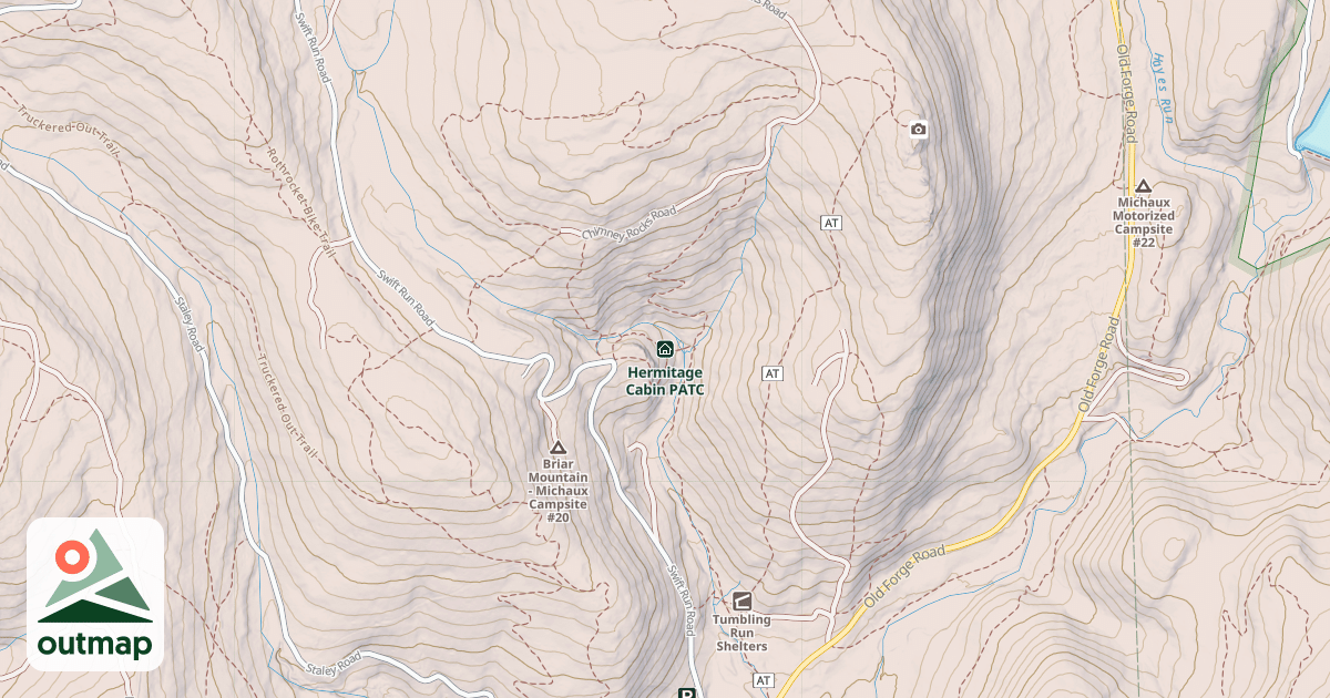 Map of Hermitage Cabin PATC