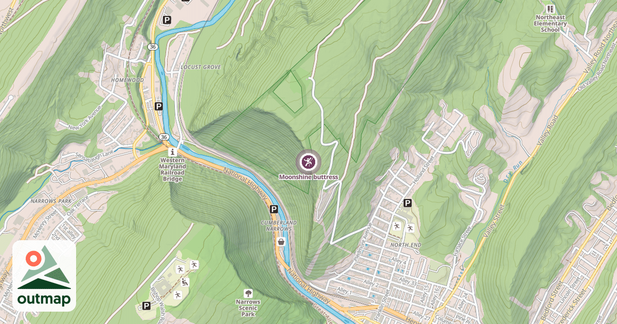 Map of Moonshine buttress