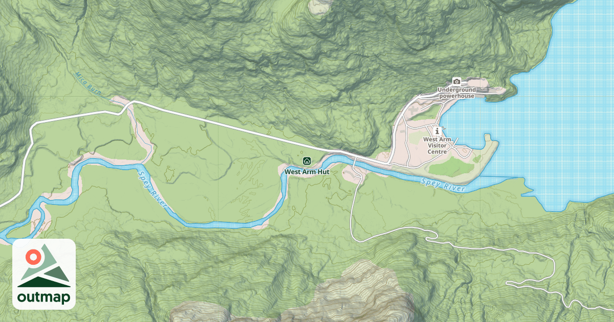 Map of West Arm Hut