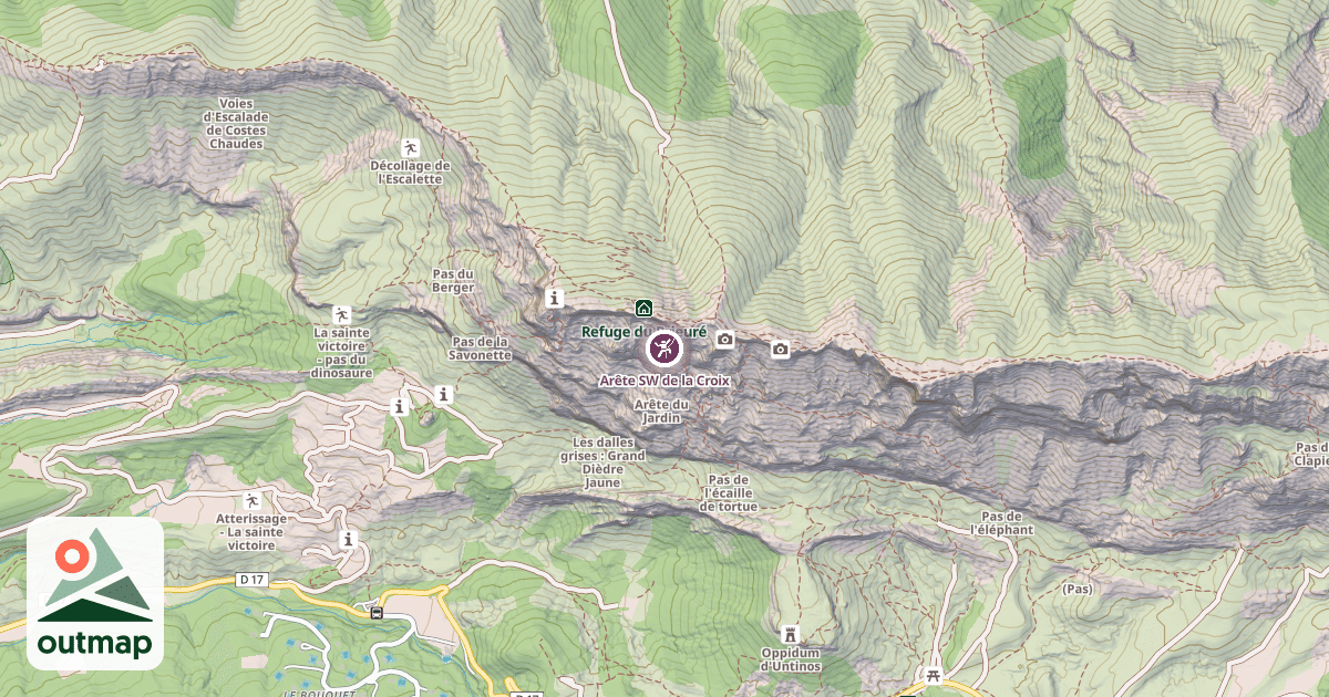 Map of Arête SW de la Croix