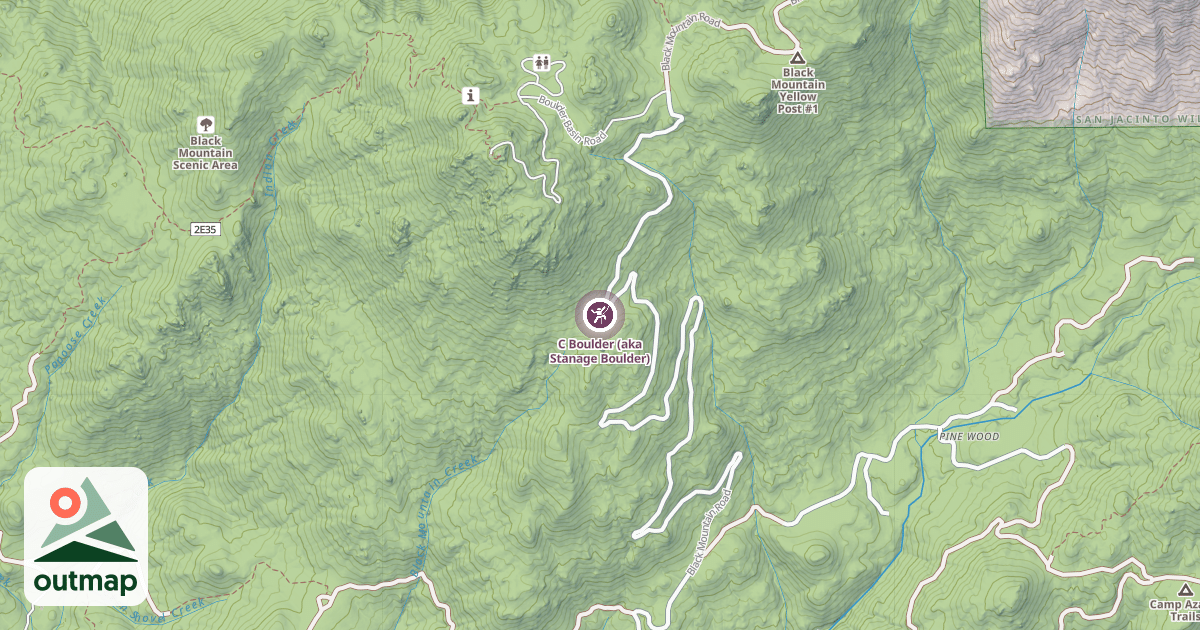 Map of C Boulder (aka Stanage Boulder)