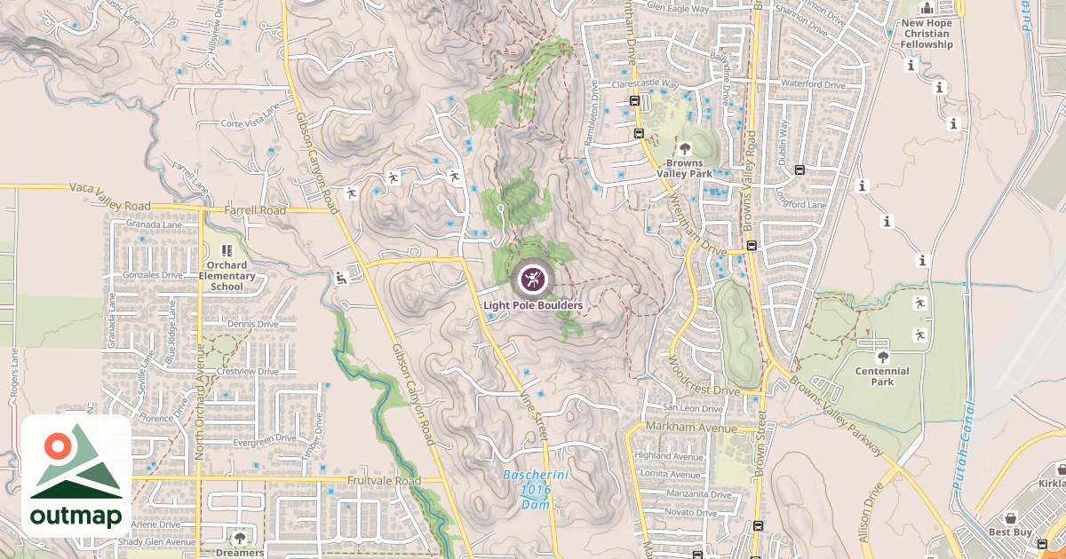 Map of Light Pole Boulders