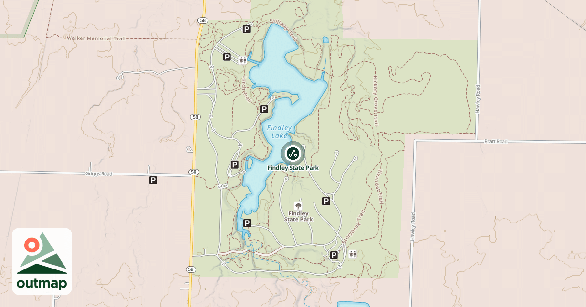 Map of Findley State Park
