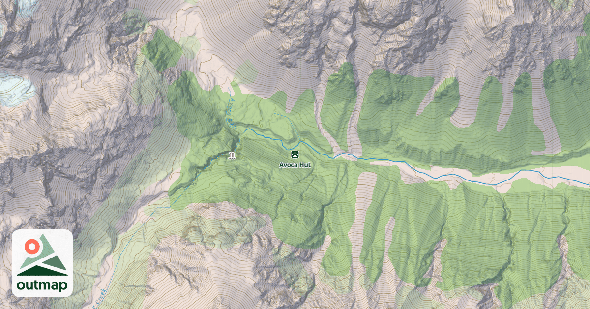 Map of Avoca Hut