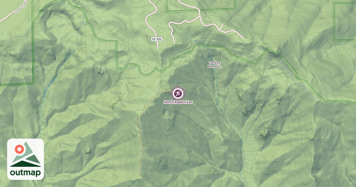 Map of North Rabbit Ear