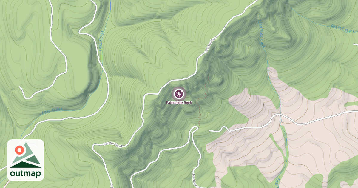Map of Faircastle Rock