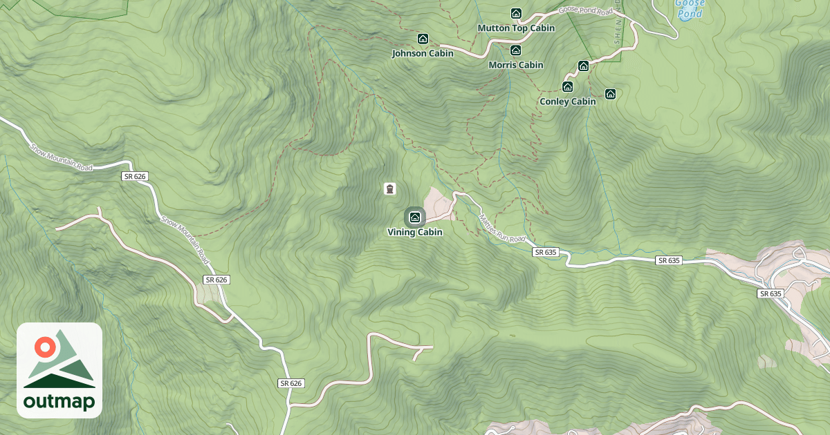 Map of Vining Cabin