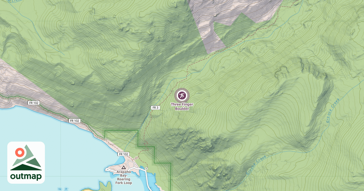 Map of Three Finger Boulder