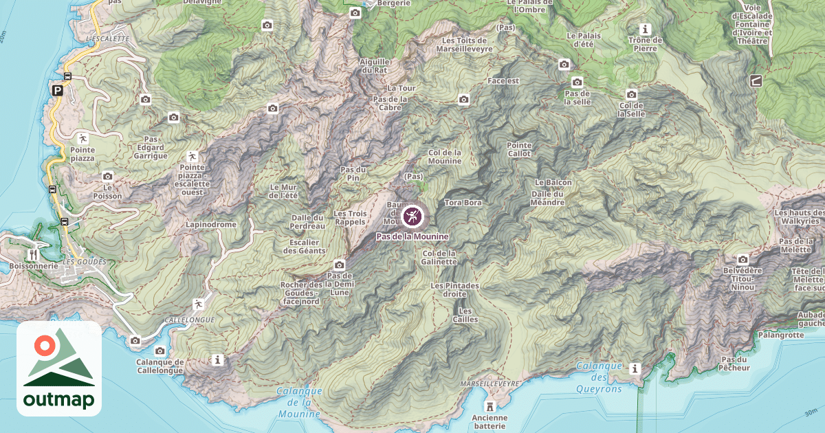 Map of Pas de la Mounine