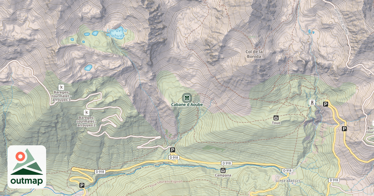 Map of Cabane d Aoube
