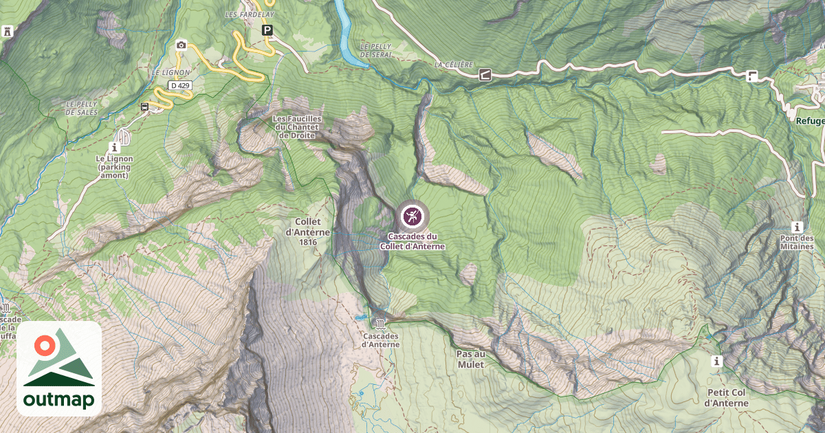 Map of Cascades du Collet d'Anterne