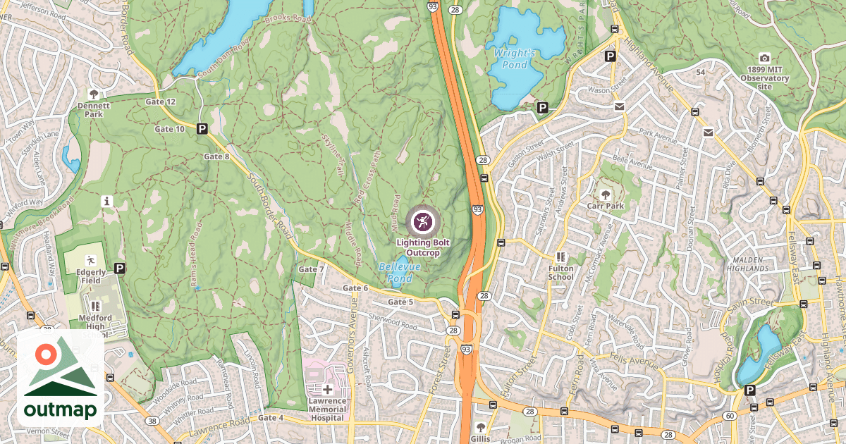 Map of Lighting Bolt Outcrop