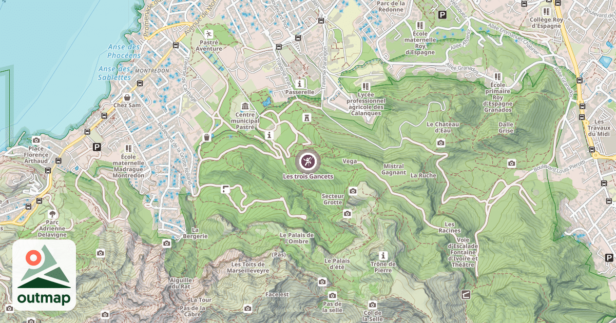 Map of Les trois Gancets
