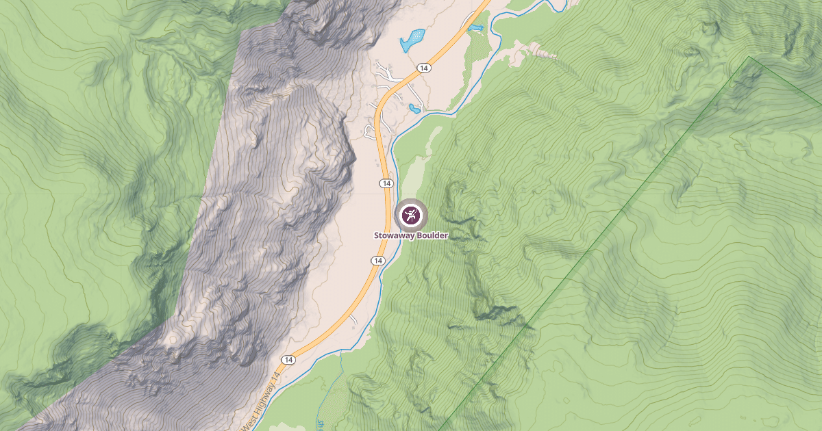 Map preview of Stowaway Boulder