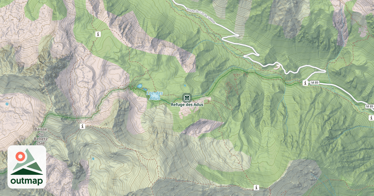 Map of Refuge des Adus
