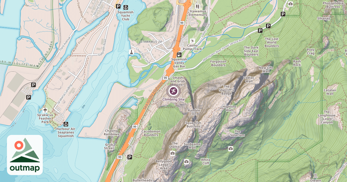 Map of Climbing Site