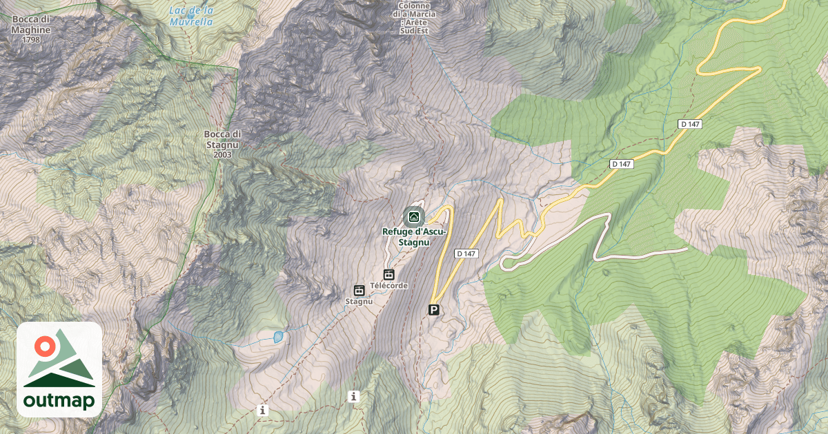 Map of Refuge d'Ascu-Stagnu