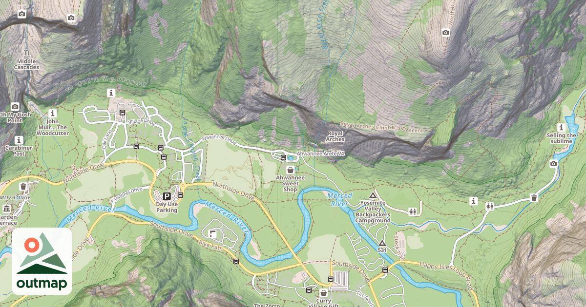 Map of Ahwahnee Arete
