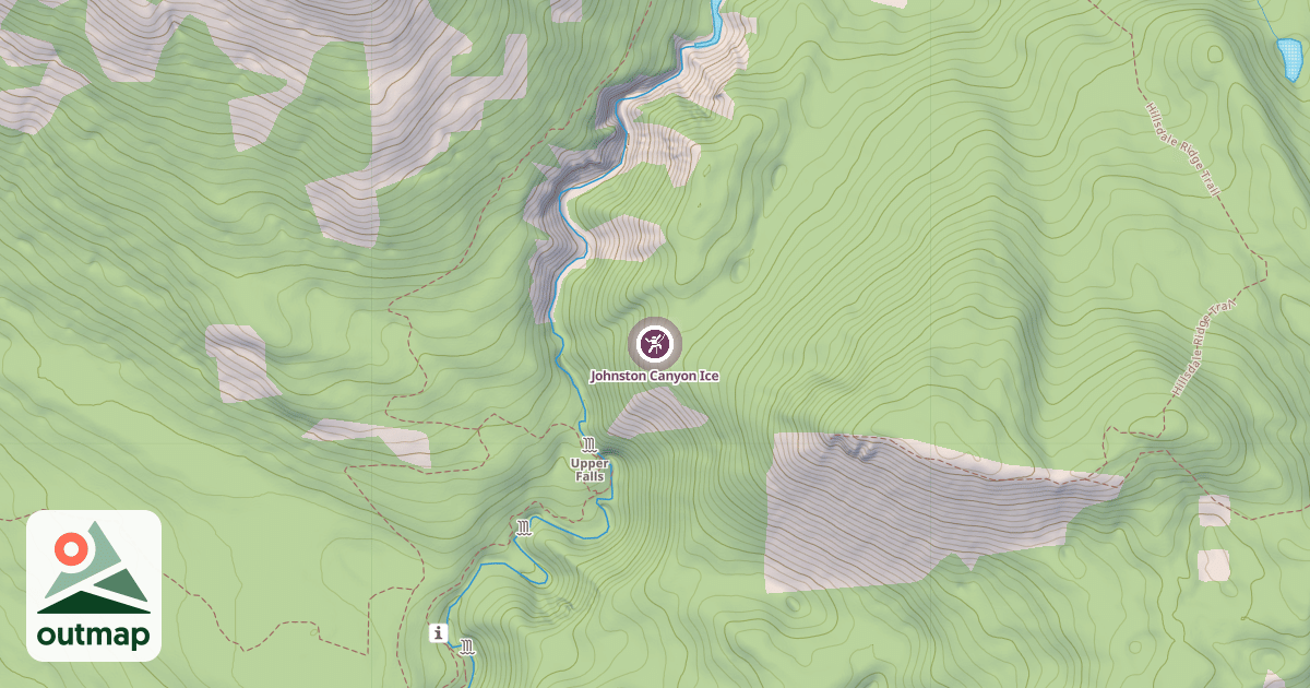 Map of Johnston Canyon Ice
