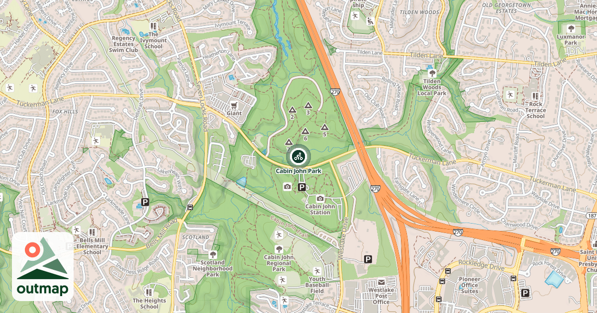 Map of Cabin John Park