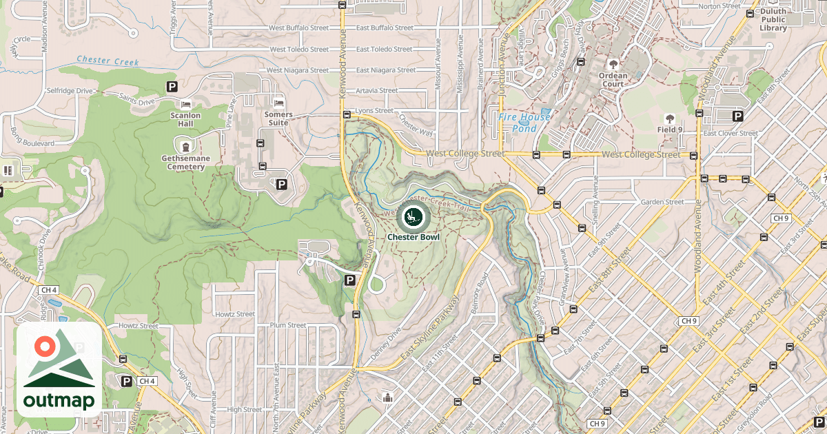 Map of Chester Bowl