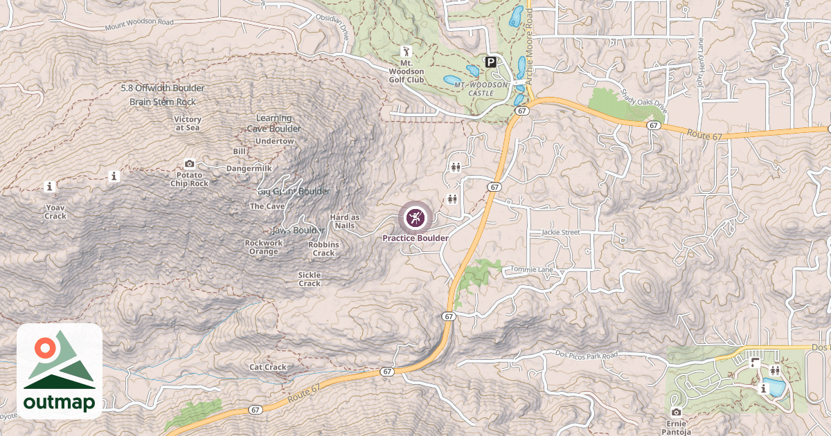 Map of Practice Boulder