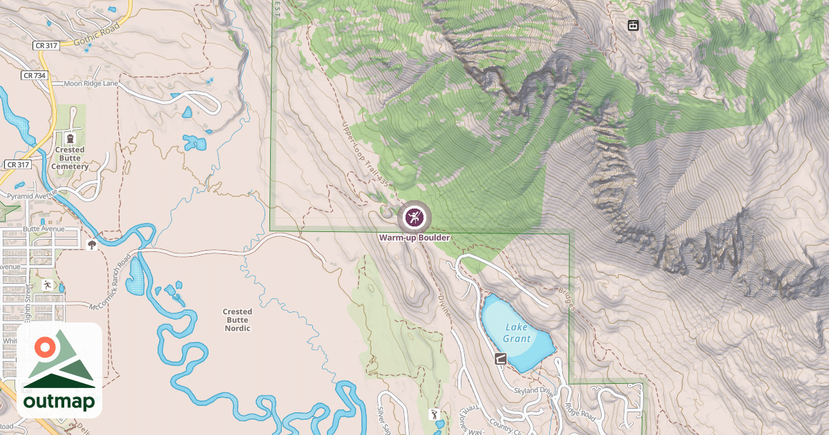 Map of Warm-up Boulder