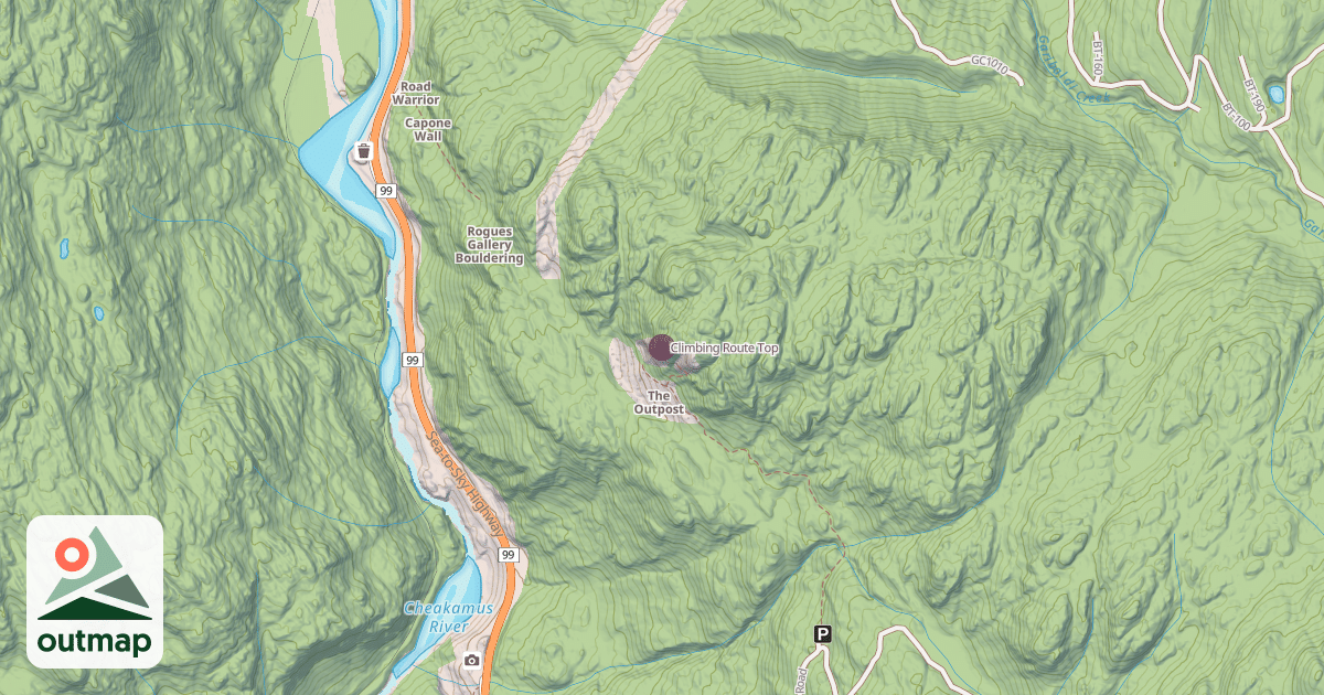 Map of Climbing Route Top