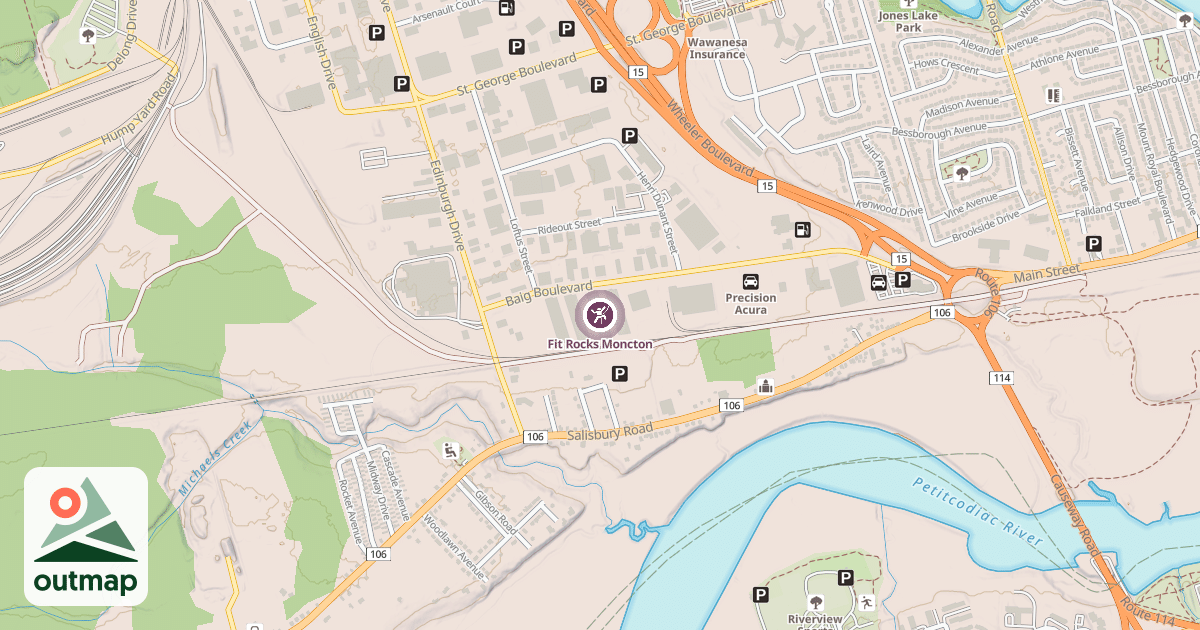 Map of Fit Rocks Moncton