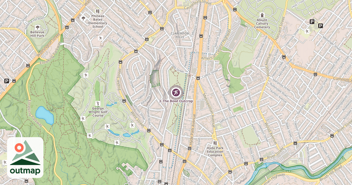 Map of 3. The Bowl Outcrop
