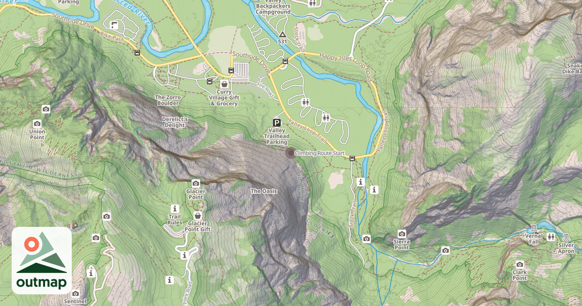 Map of Climbing Route Start