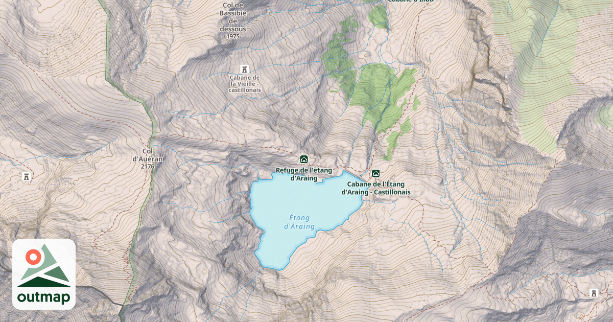 Map of Refuge de l'etang d'Araing