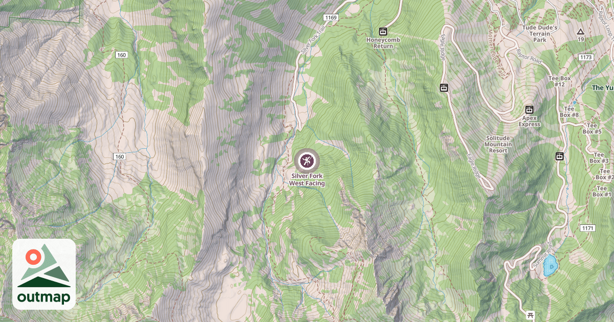 Map of Silver Fork West Facing