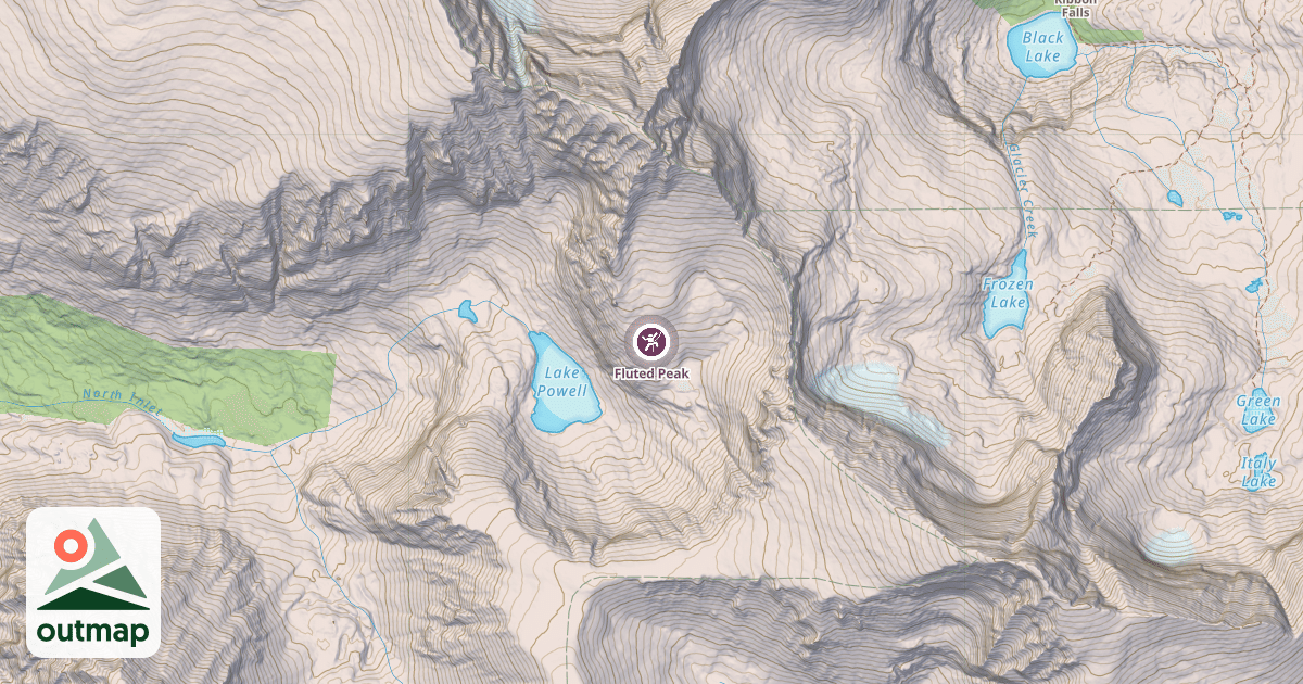 Map of Fluted Peak