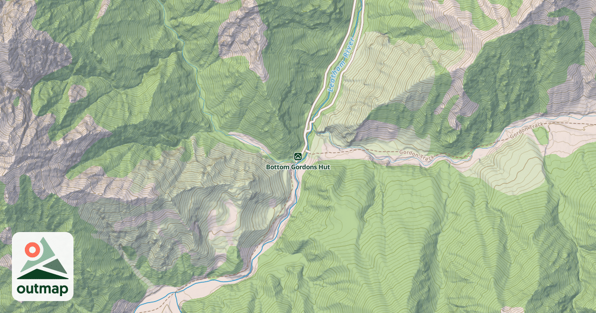 Map of Bottom Gordons Hut