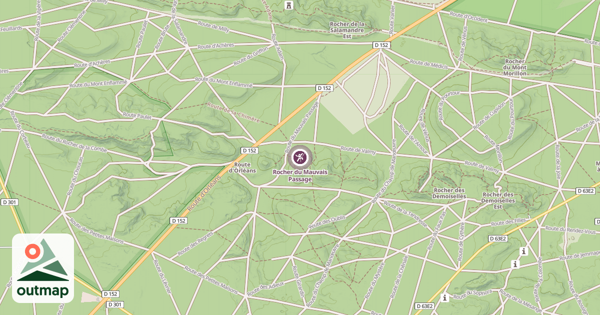 Map of Rocher du Mauvais Passage
