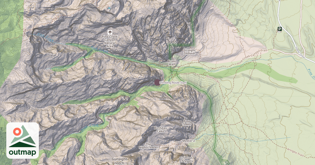 Map of Climbing Route Start