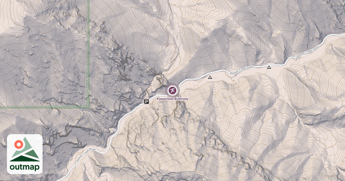 Map of Powerline Buttress