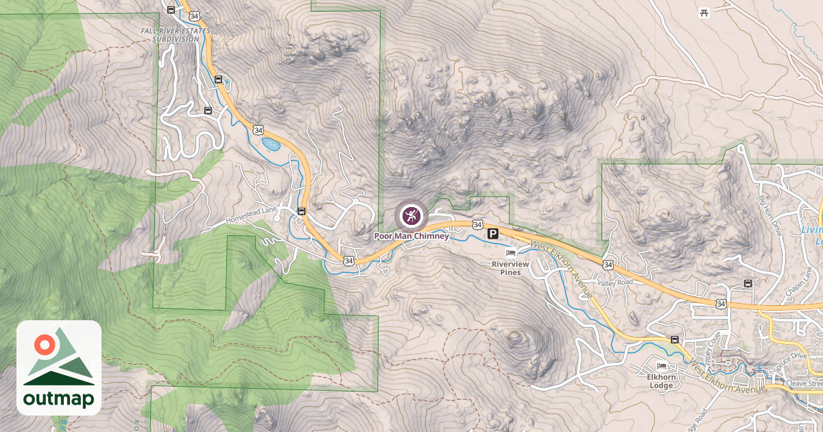 Map of Poor Man Chimney