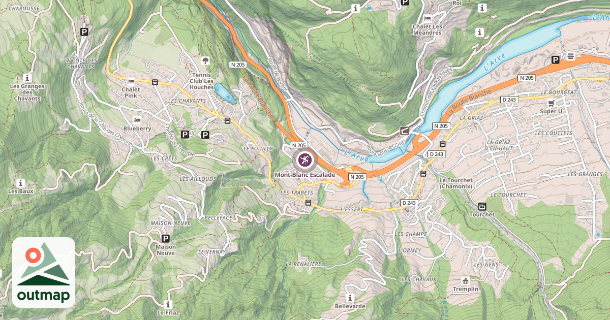 Map of Mont-Blanc Escalade