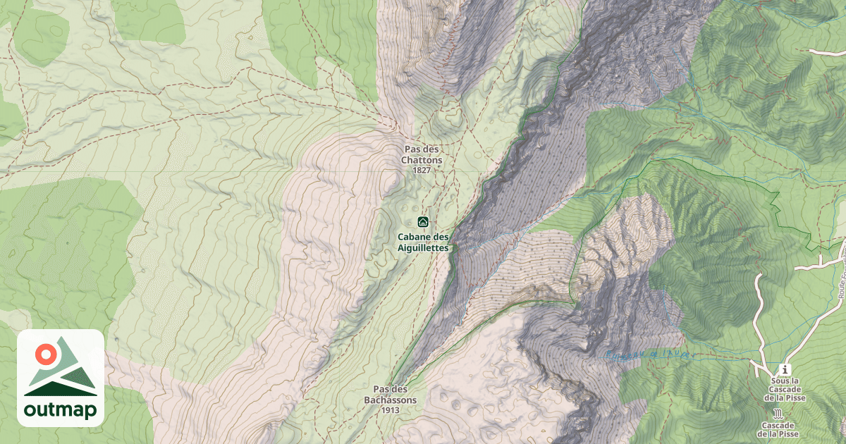Map of Cabane des Aiguillettes