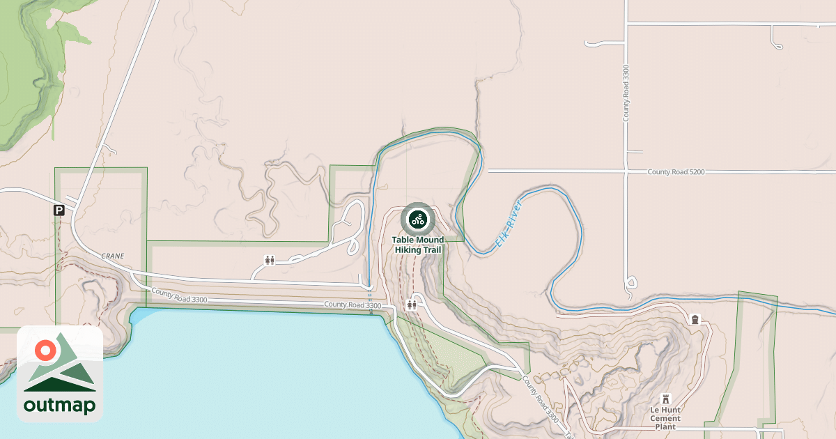 Map of Table Mound Hiking Trail