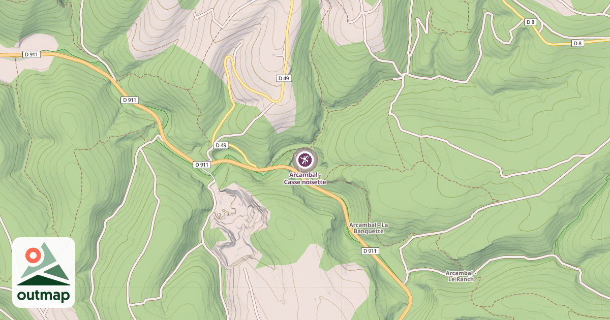Map of Arcambal - Casse noisette