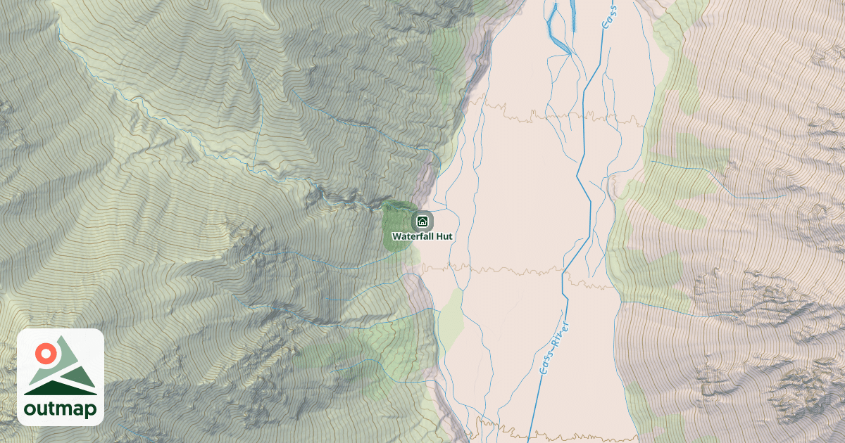 Map of Waterfall Hut